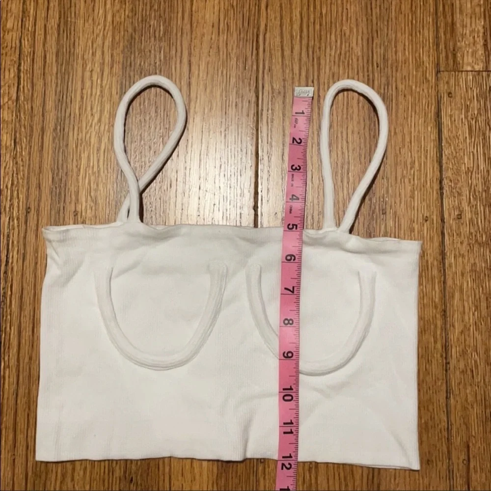 White Ribbed Underbust Outline Top - Picture 4 of 5